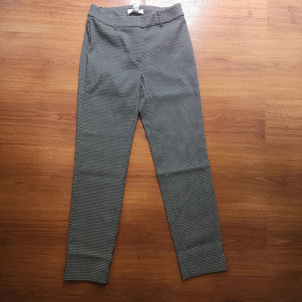 White House Black Market Slim Ankle Pants Black And White Print Size 00